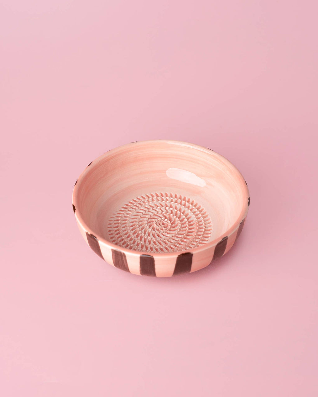 Vintage Pottery Grater Bowl – Pink and Brown / CHOCOLATE