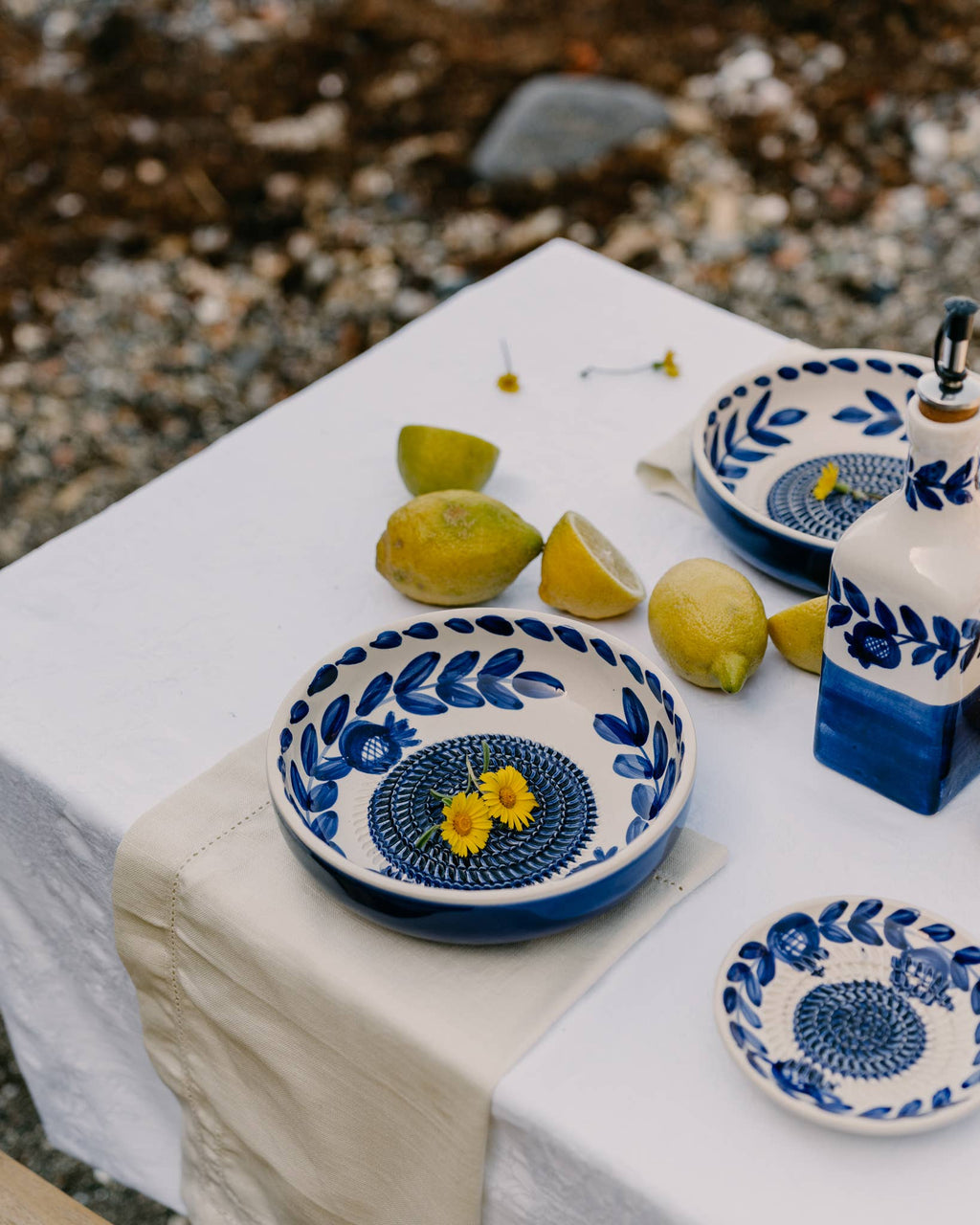 Blue Ceramic Garlic Grater Plate – Traditional Nerja
