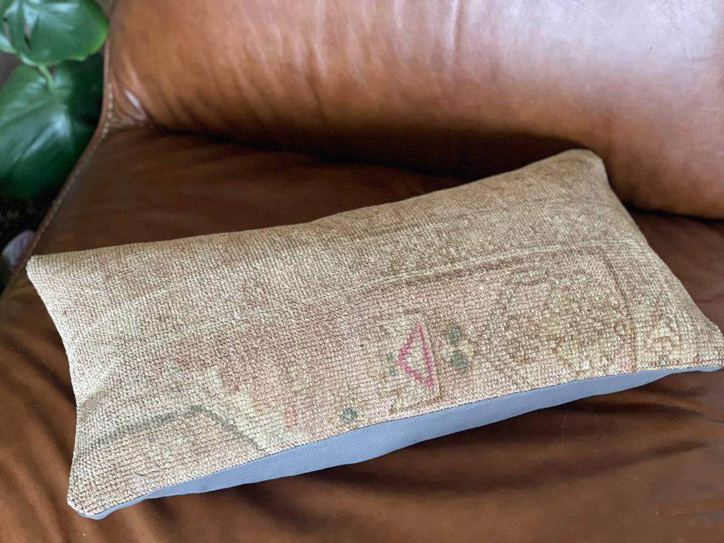 Pastel Vintage Persian Rug Pillow | Asli 12x24