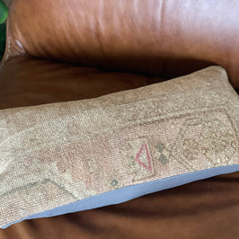Pastel Vintage Persian Lumbar Rug Pillow - Asli