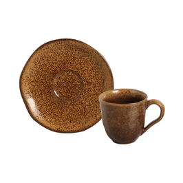 Organic Espresso coffee cup and Saucer 4.06 Oz Dijon