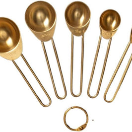 Gold Colored Stainless Steel Measuring Spoons – 5 Pcs Set