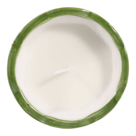 Plumeria Green and White Ceramic Scented Candle