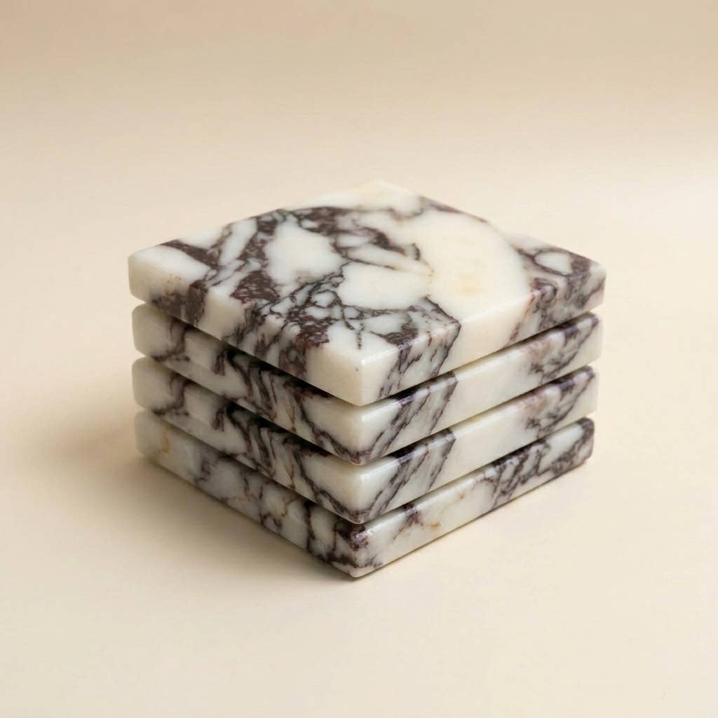 Natural Stone Drink Coasters | 4x4"