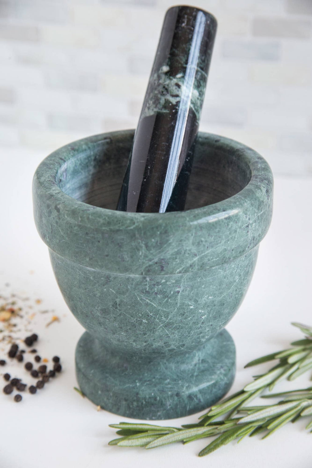 Green Marble Mortar & Pestle