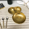 Gold Textured 3-Bowl Cluster Dish