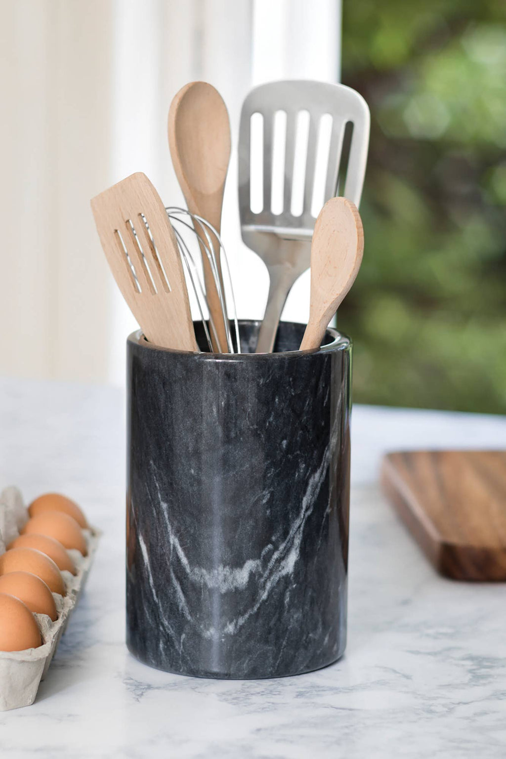 Black Marble Utensil Holder