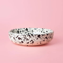 Garlic Grater Plate - Large Ceramic Black & White - Galaxia - Side view