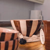 Ceramic salad bowl 1,5l - 21cm/PINK AND CHOCOLATE BROWN