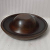 Lg Round Turned Serving Bowl Dark Walnut Dia 12"