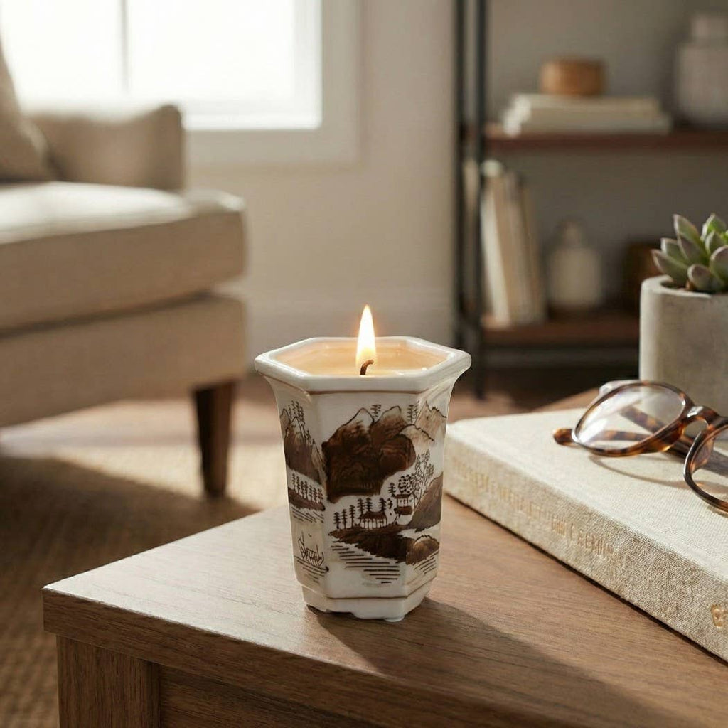Sage & Eucalyptus Brown Ceramic Scented Candle