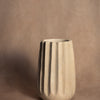 Short Fluted Vase  - Travertine