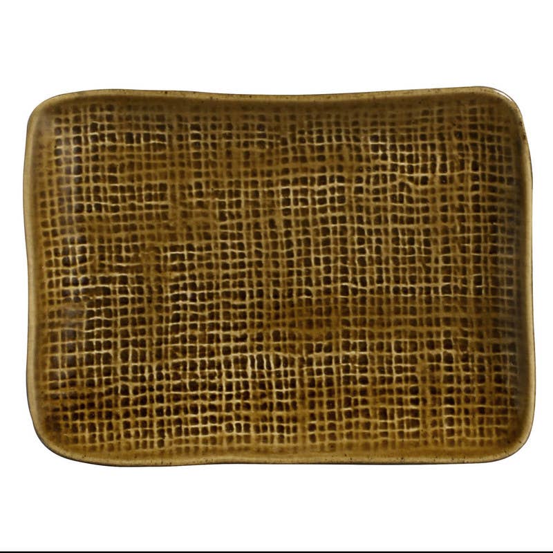 Juta Rectangular Platter 7.08 x 5.51" Amber