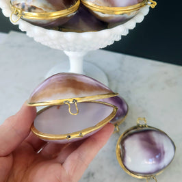 Purple Cowrie Trinket Pill Box, Coin Purse