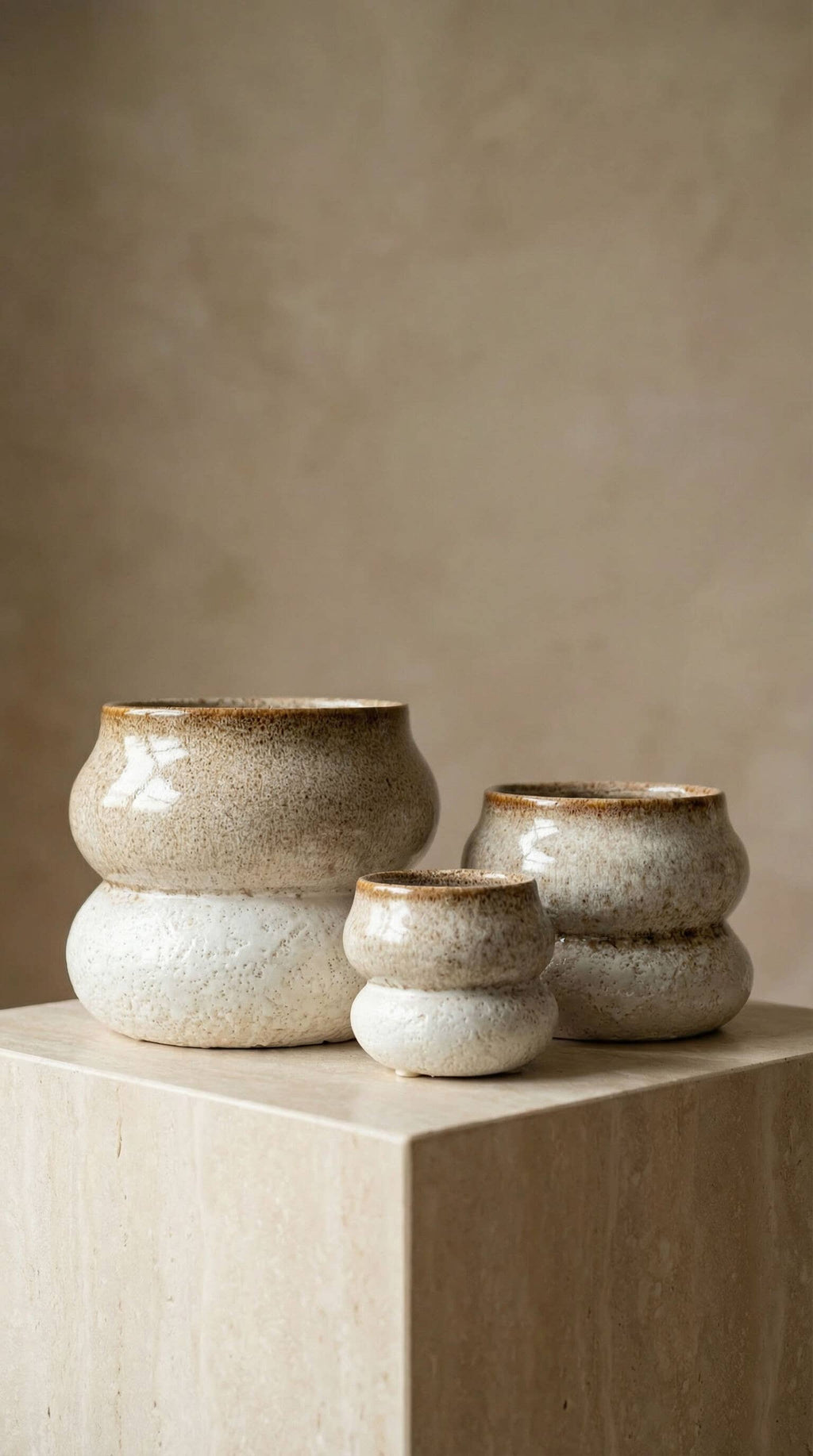 Ceramic Planter Pot, Stacked with Drainage - Noemi