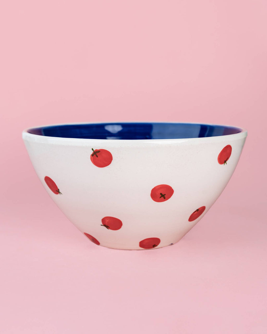 Ceramic Salad Bowl 1.5 L - 21 cm - White & Blue - Pomodoro
