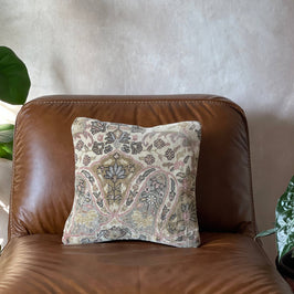 Ladic - Turkish Rug Pillow - Floral Coral
