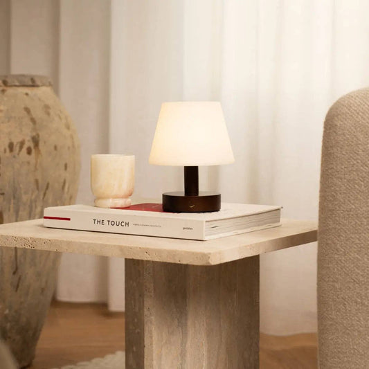 Teddy Dark Brown Wooden Rechargeable Table Lamp | Dimmable & Cordless with 80 Hours Battery Life