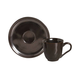 Organic Espresso coffee cup and Saucer 4.06 Oz Metallica