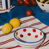 Medium Ceramic Grater Plate - Red & Blue