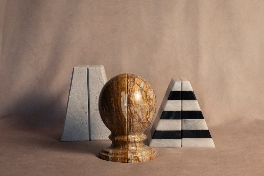 Striped Black & White Bookends
