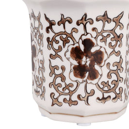 Plumeria Brown and White Ceramic Scented Candle