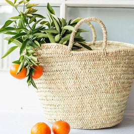 Moroccan Farmers Shopping Basket - Straw