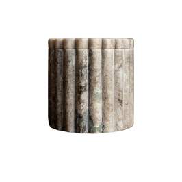 Beige Gray Marble Fluted Jar