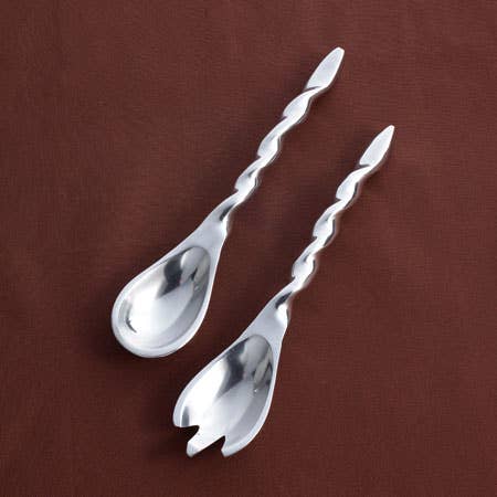 Twist Serverware: Elegant Aluminum Salad Servers