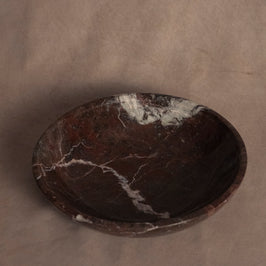 Classic Medium Marble Bowl - Red Zebra Marble - Top view