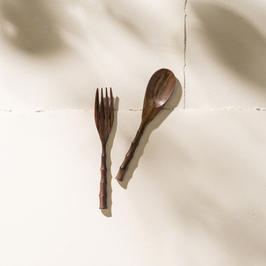 Hand Carved 18cm Mini Rosewood Salad Servers