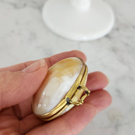 Mini Gold Mother of Pearl Trinket Box