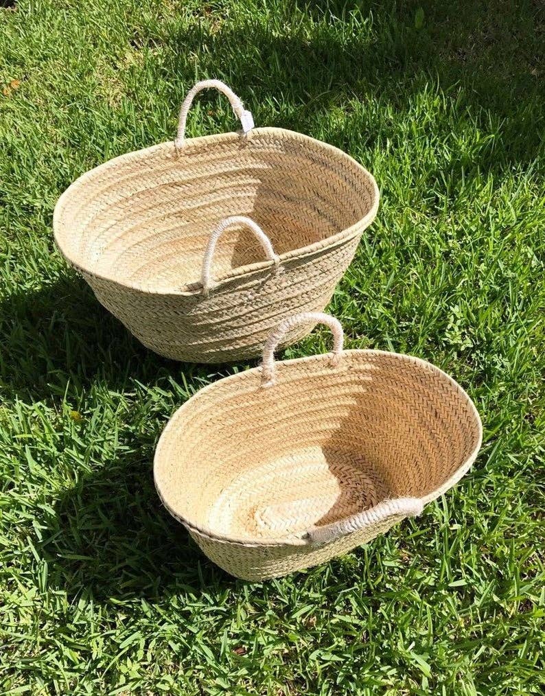 Moroccan Farmers Shopping Basket - Straw