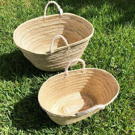 Moroccan Farmers Shopping Basket - Straw
