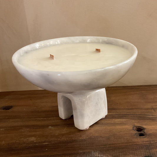 Raised Arched Bowl Sunny Gray Candle 24 oz