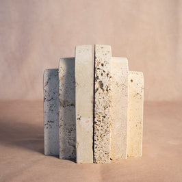 Signature Arched Bookend - 3 Plate - Travertine