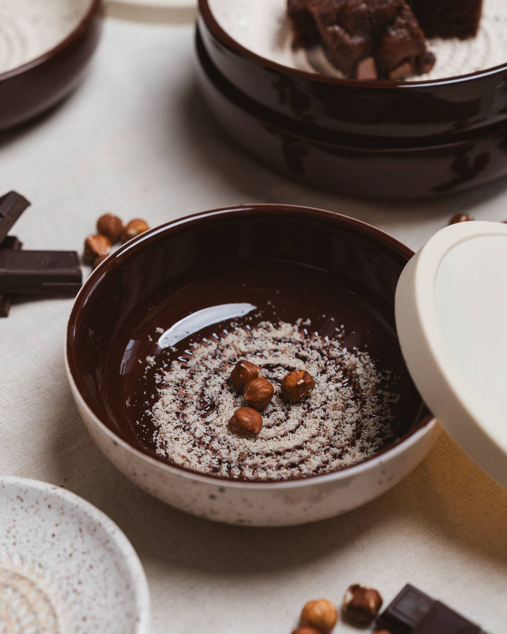 Garlic Grater Plate - Medium Ceramic - Brownie