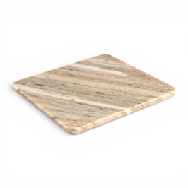 Square Marble Platter – Beige