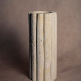 Travertine Fluted Vase – Medium