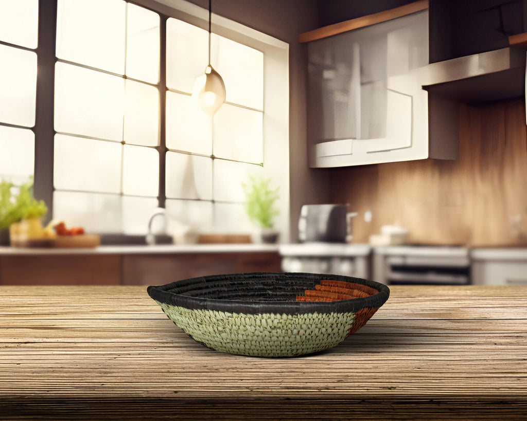 Handwoven Boho Bowl Basket - Organizer