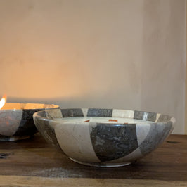 Classic Checkered Bowl Candle