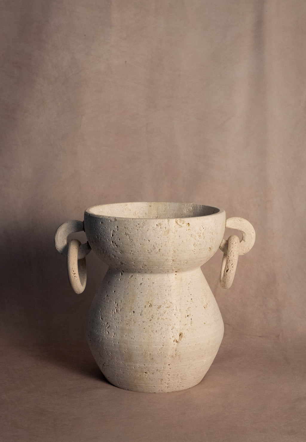 Vase With Rings - Travertine