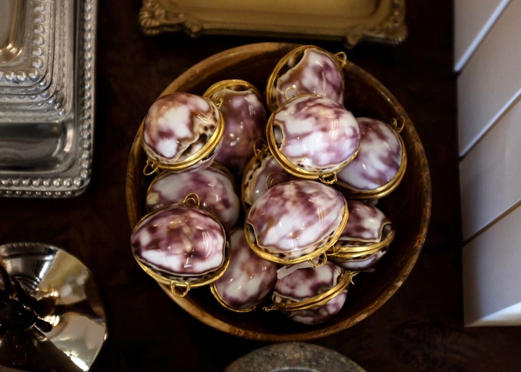Purple Cowrie Trinket Pill Box, Coin Purse