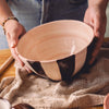 Ceramic salad bowl 1,5l - 21cm/PINK AND CHOCOLATE BROWN