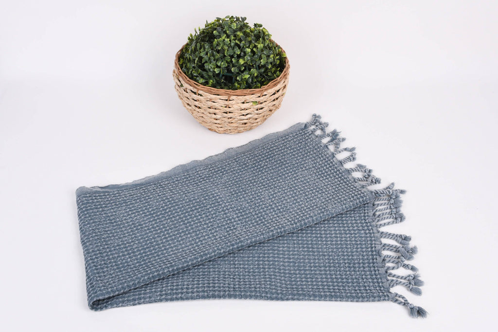 Organic Turkish Cotton Waffle Weave Hand Towel 20"x40"