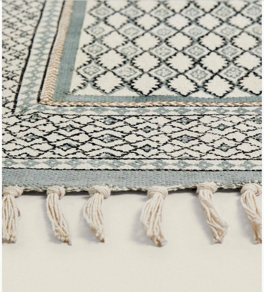 Barfi Hand Printed Hand Knotted Rug