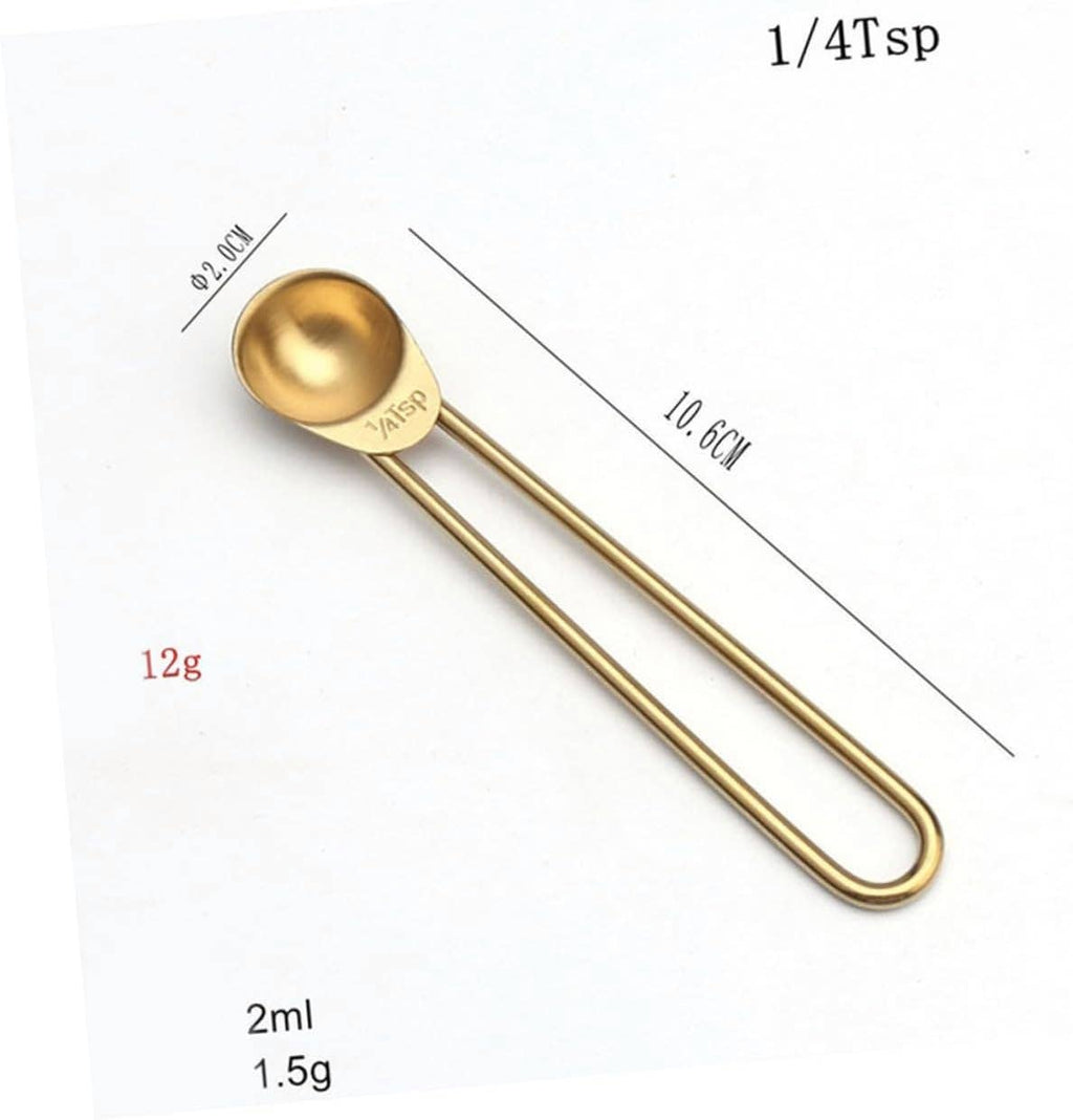 Gold Colored Stainless Steel Measuring Spoons – 5 Pcs Set