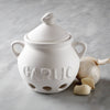 Ceramic Garlic Keeper, White, 5.75" x 5.25" x 5.5"