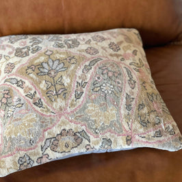 Ladic - Turkish Rug Pillow - Floral Coral