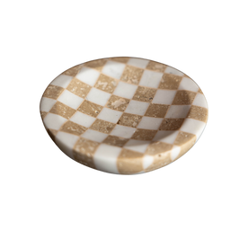Checkered Travertine Dish